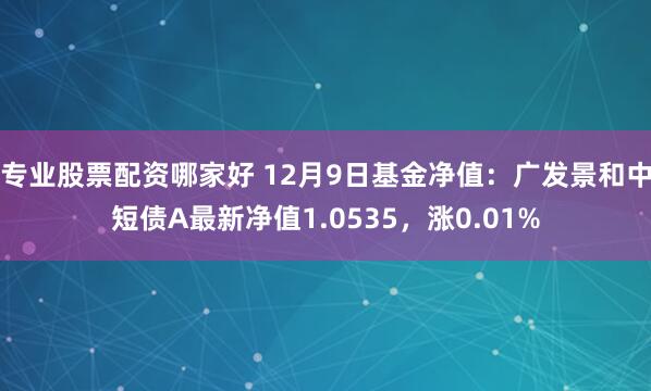 专业股票配资哪家好 12月9日基金净值：广发景和中短债A最新净值1.0535，涨0.01%