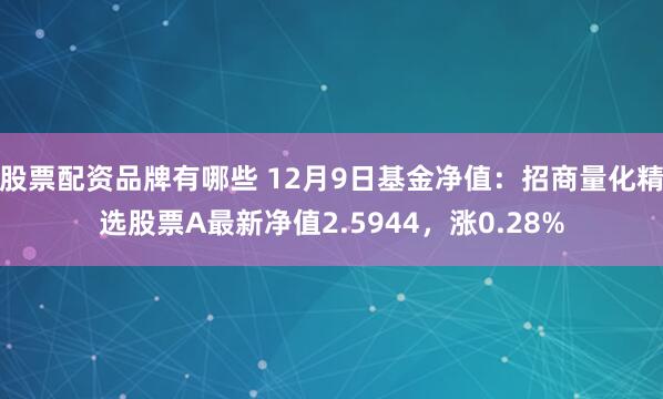 股票配资品牌有哪些 12月9日基金净值：招商量化精选股票A最新净值2.5944，涨0.28%