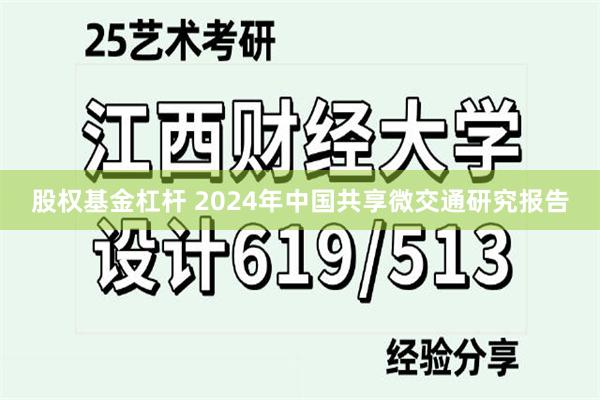 股权基金杠杆 2024年中国共享微交通研究报告